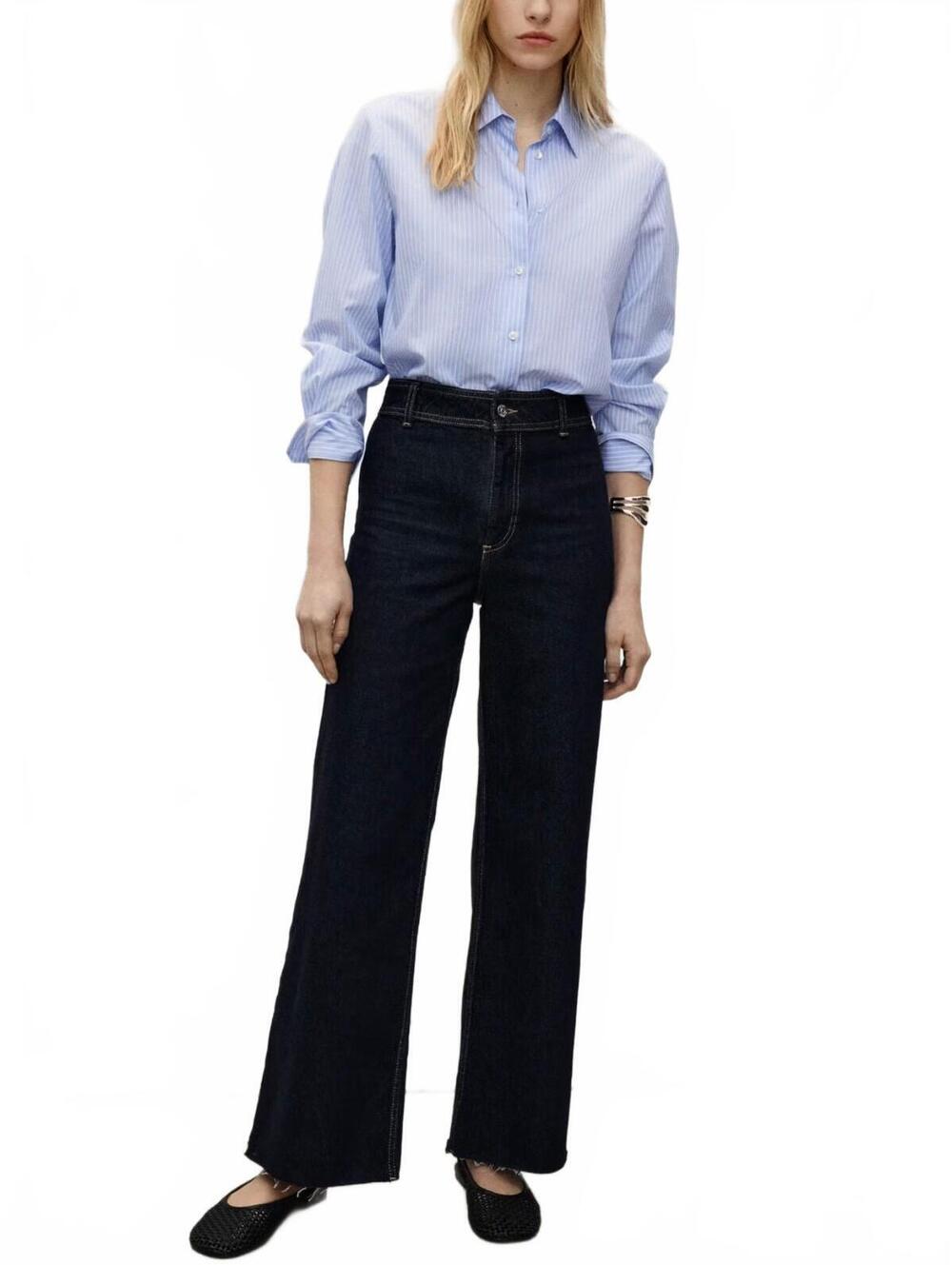 Mango Catherin Catherin Rinse-Wash Culotte Jeans NWT Open Blue Size 4 (EUR 36)